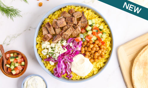 steak whipped feta bowl